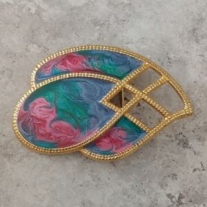 Gold and Multicolor Women's Belt Buckle